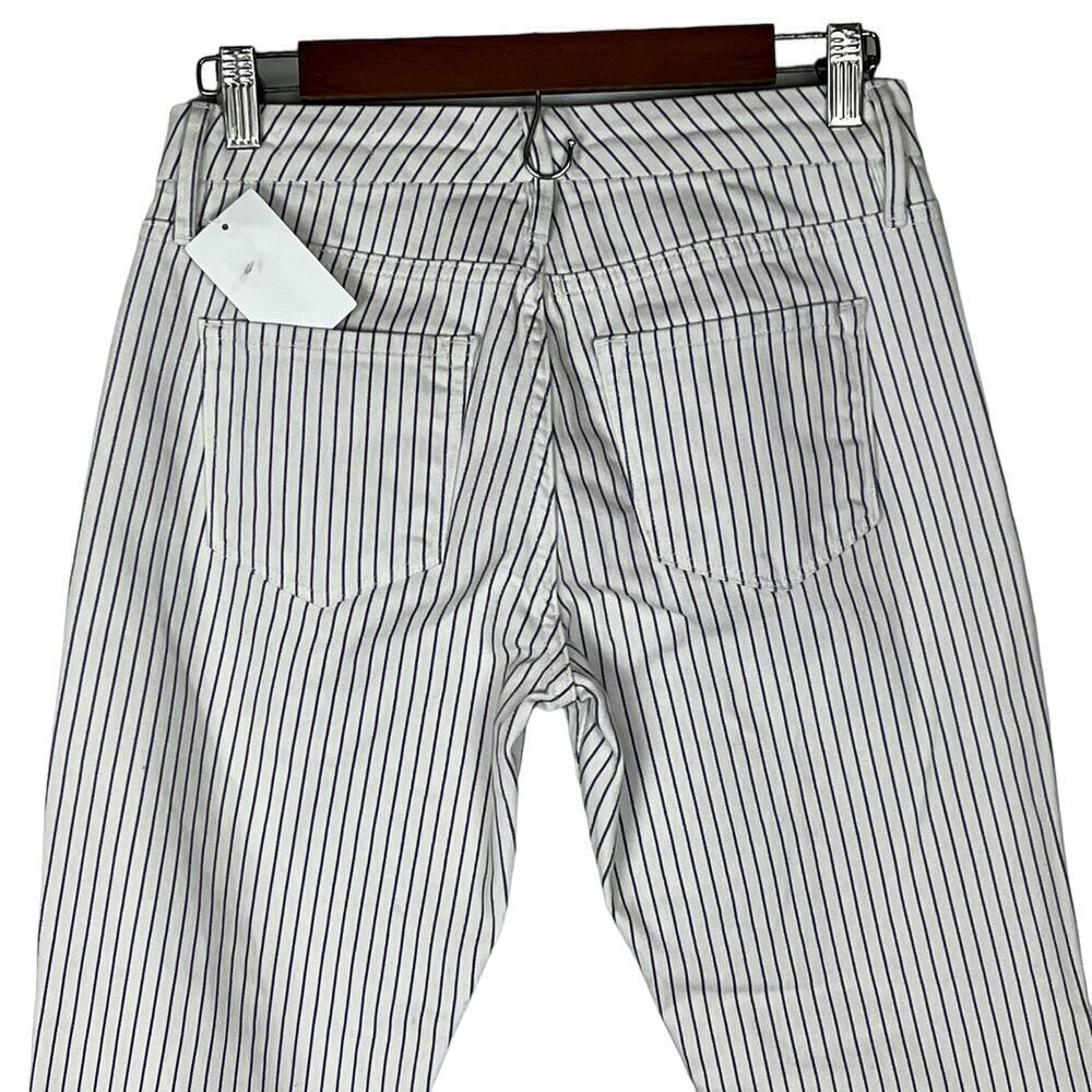 FRAME LE CROP MINI BOOT‎ PINSTRIPE JEANS IN COBALT MULTI NWT WOMEN'S SIZE 25 - Picture 6 of 16